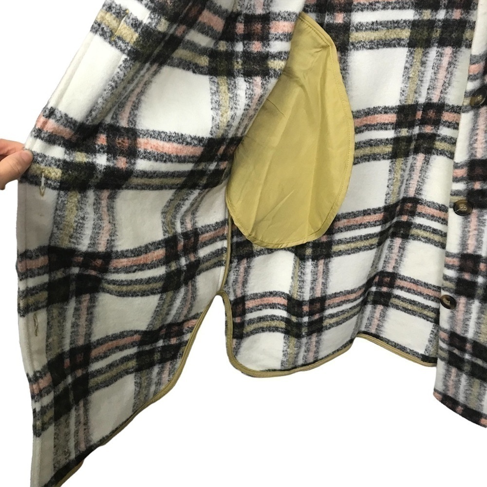 Button Front Patch Pocket Plaid Shacket Overcoat NWT Small - Picture 9 of 16